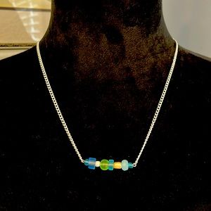 Beach Glass Bar Necklace